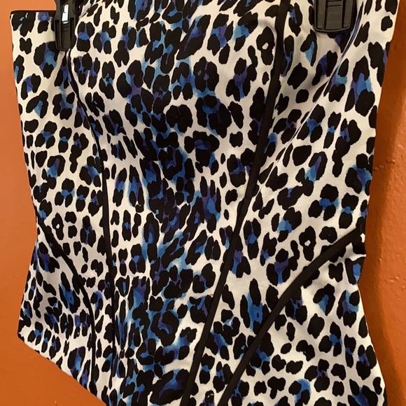Blue Black Leopard Corset Top - Picture 2 of 4